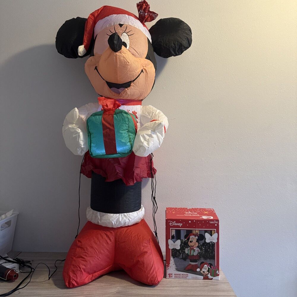 Disney Minnie Mouse Gemmy Airblown Inflatable Christmas Yard‎ Decor LED Light Up